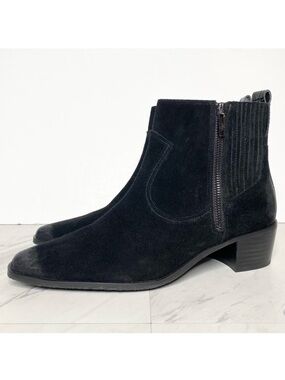 New! Donald Pliner Banks Black Suede Bootie 8